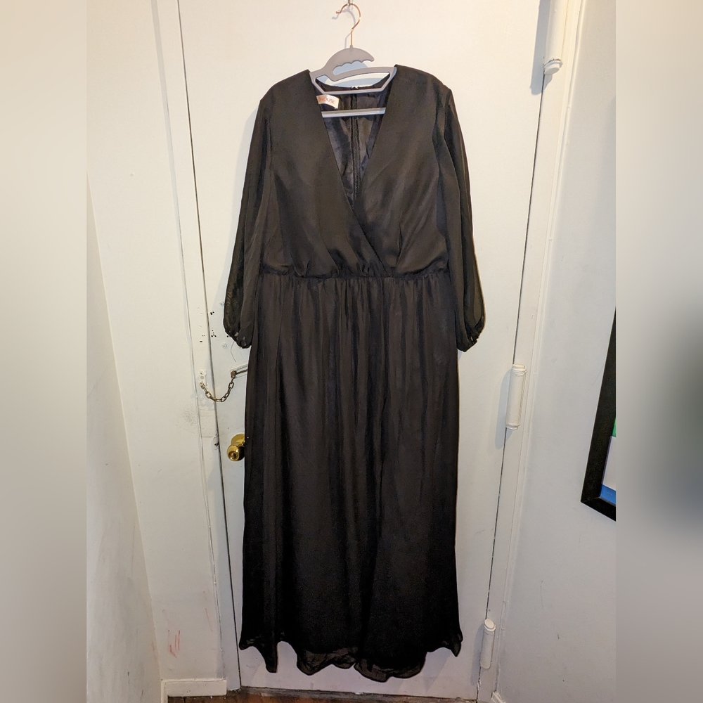 NWT JJs House A-line V-Neck Floor-Length Chiffon Bridesmaid Dress With Bow